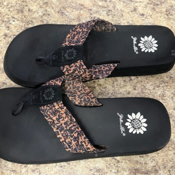 Yellow Box Shoes Yellow Box Flip Flops Leopard Elastic Poshmark